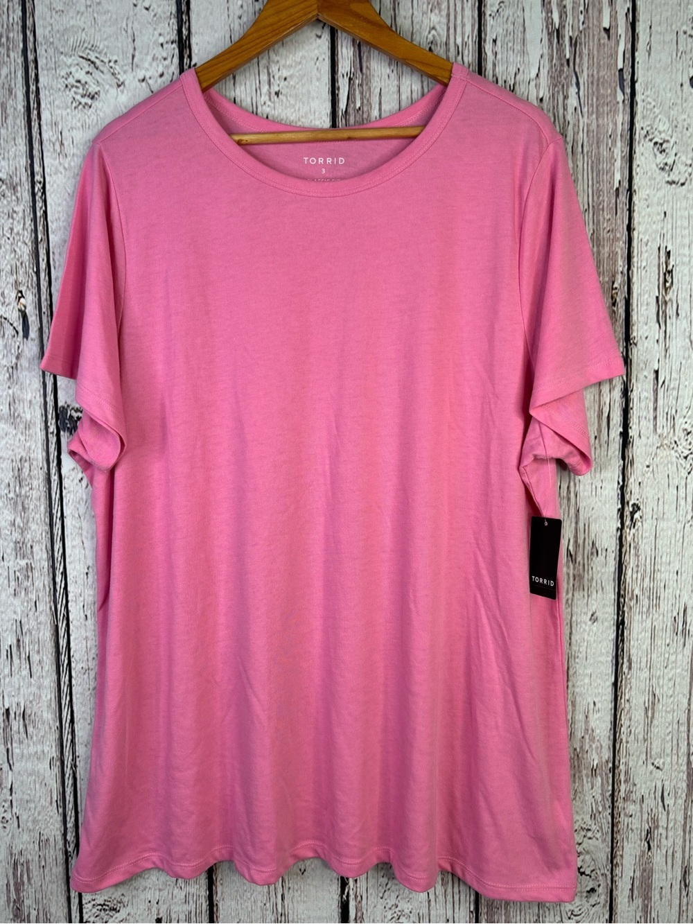NWT Torrid Plus Size 3X 22-24 Everyday Signature Jersey Crew Neck Tee Rose Bloom